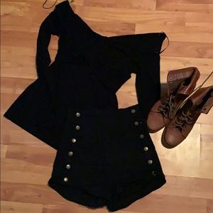 Black criss cross off the shoulder top!